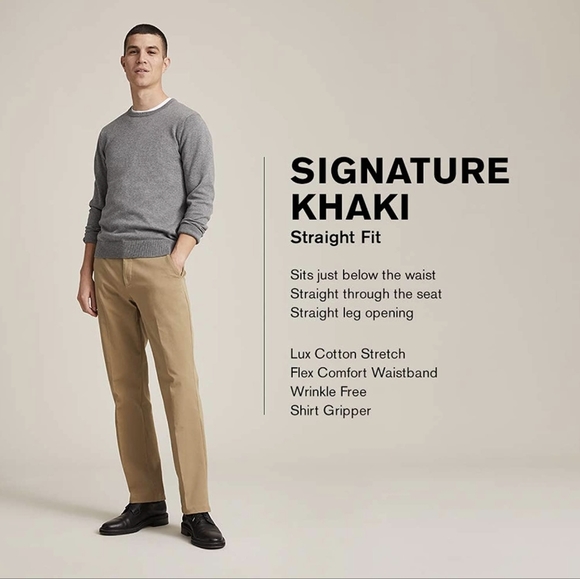 DOCKERS | Men's Straight Fit Signature Khaki Pants Lux Cotton Stretch - Picture 4 of 9
